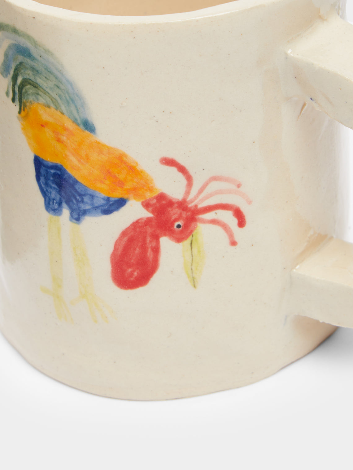 Liz Rowland - Cockerel Hand-Painted Ceramic Mug -  - ABASK