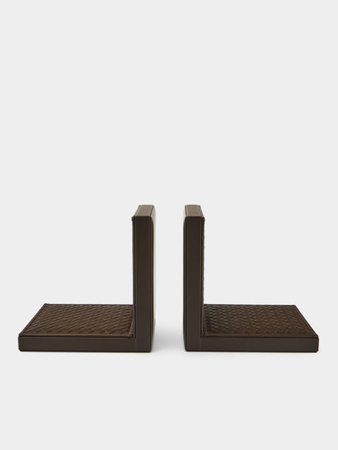 Riviere - Elia Woven Leather Bookends -  - ABASK - 