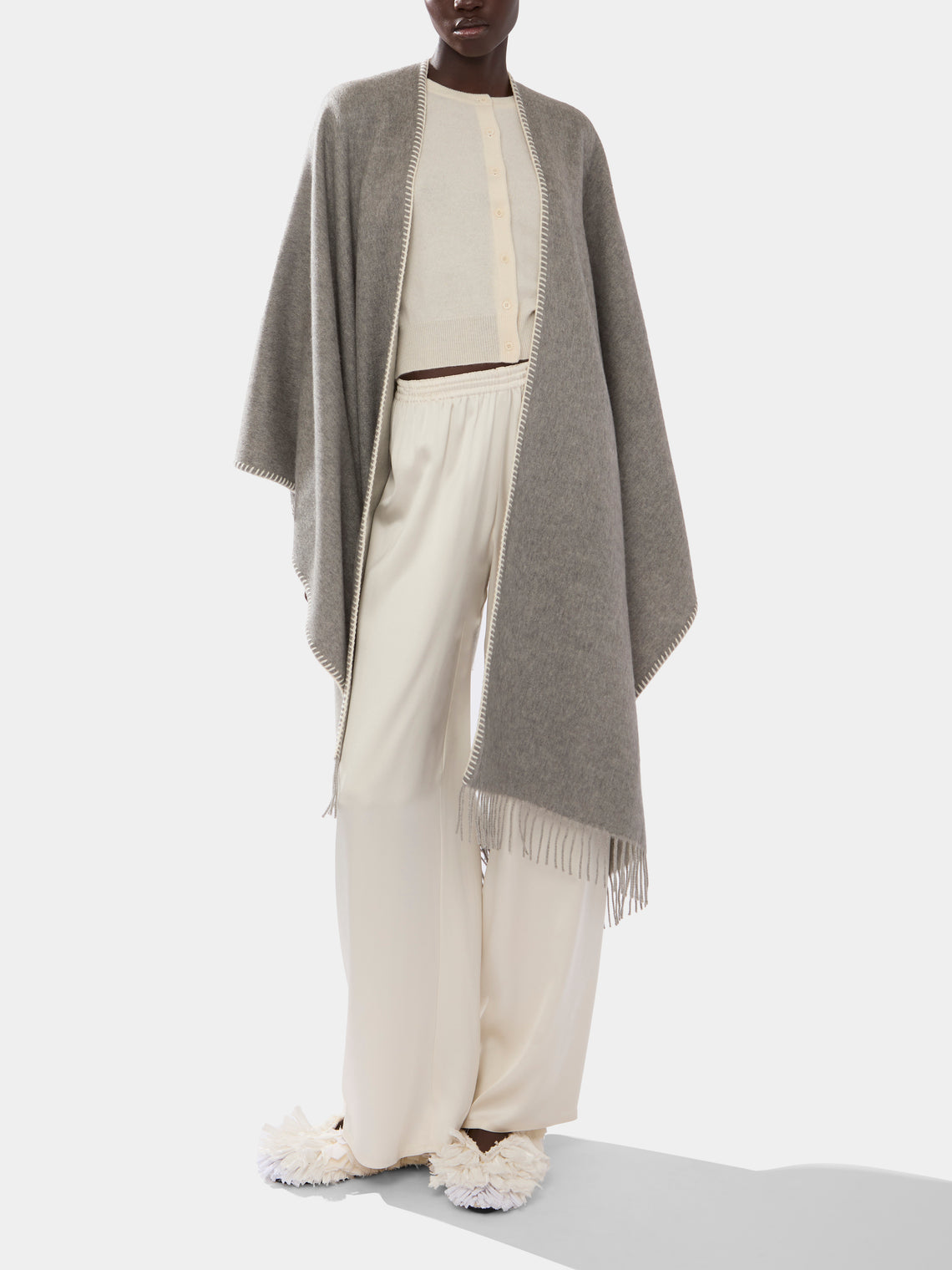 Alonpi - Double-Faced Cashmere Poncho | One Size -  - ABASK