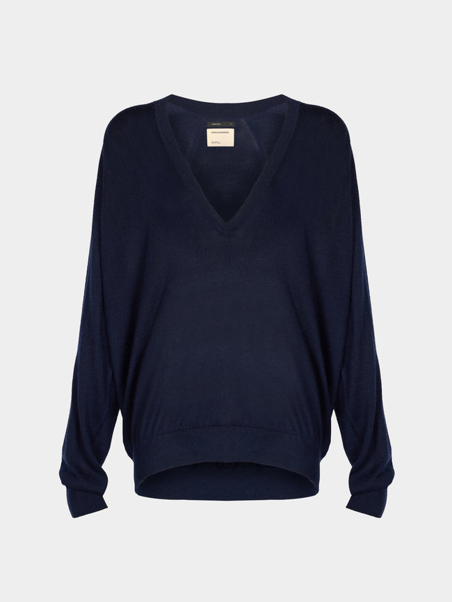 Frenckenberger - Johnny Cashmere V-Neck Sweater | Size: M -  - ABASK - 