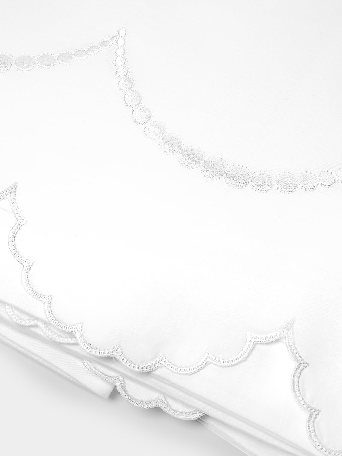 Los Encajeros - Perlas Embroidered Cotton King Top Sheet -  - ABASK