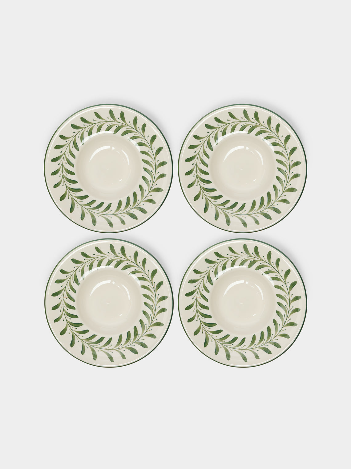 CasaLatina - Helecho Hand-Painted Ceramic Pasta Plates (Set of 4) -  - ABASK