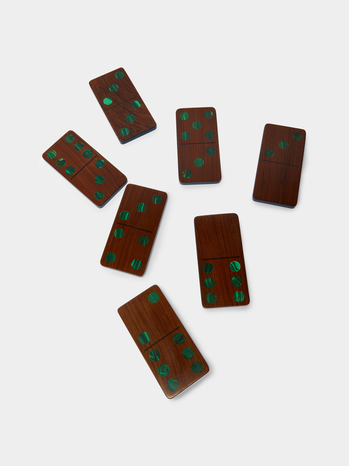 Marcela Cure - Pui Wood and Malachite Dominoes Set -  - ABASK