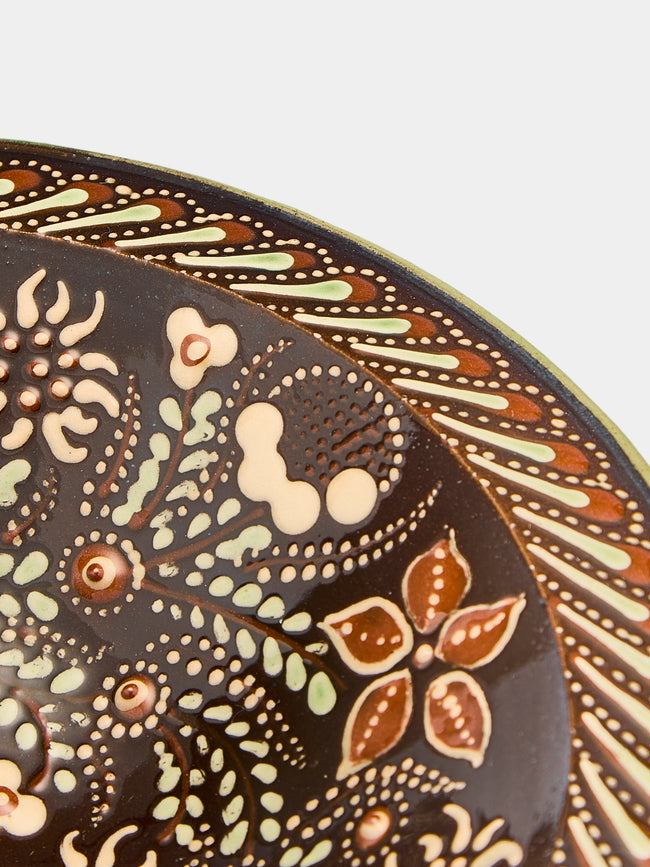 Poterie d’Évires - Flowers Hand-Painted Ceramic Large Breakfast Serving Bowl -  - ABASK