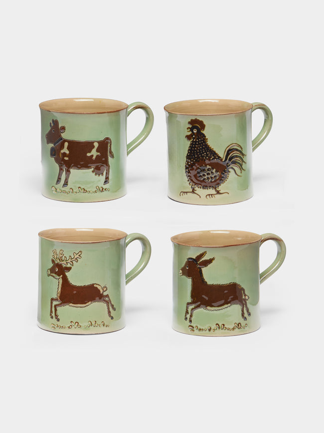 Poterie d’Évires - Animals Hand-Painted Ceramic Mugs (Set of 4) -  - ABASK - 