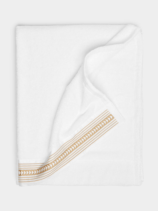 Loretta Caponi - Arrows Hand-Embroidered Cotton Towel Collection -  - ABASK - 