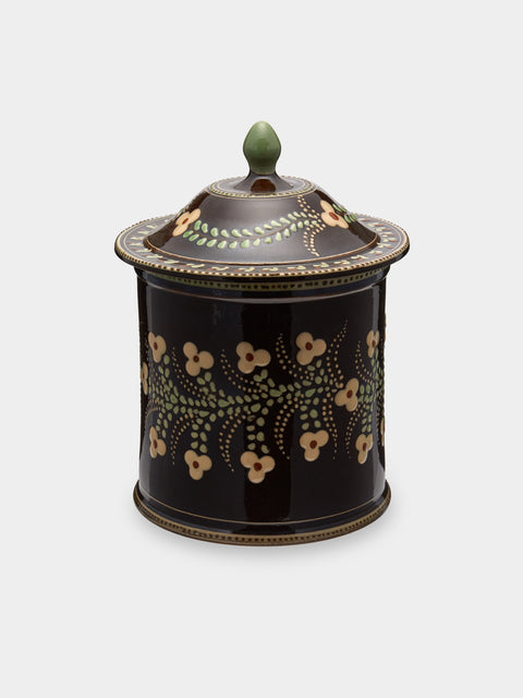 Poterie d’Évires - Flowers Hand-Painted Ceramic Medium Lidded Pot -  - ABASK - 