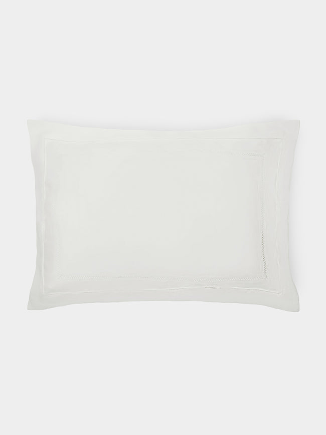 Volga Linen - Diamond-Stitch Linen Standard Pillowcases (Set of 2) -  - ABASK - 
