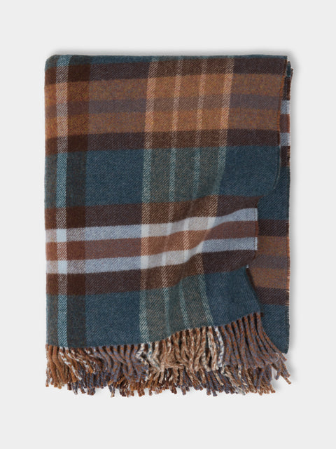 Johnstons of Elgin - Double-Faced Lambswool Check Blanket -  - ABASK - 