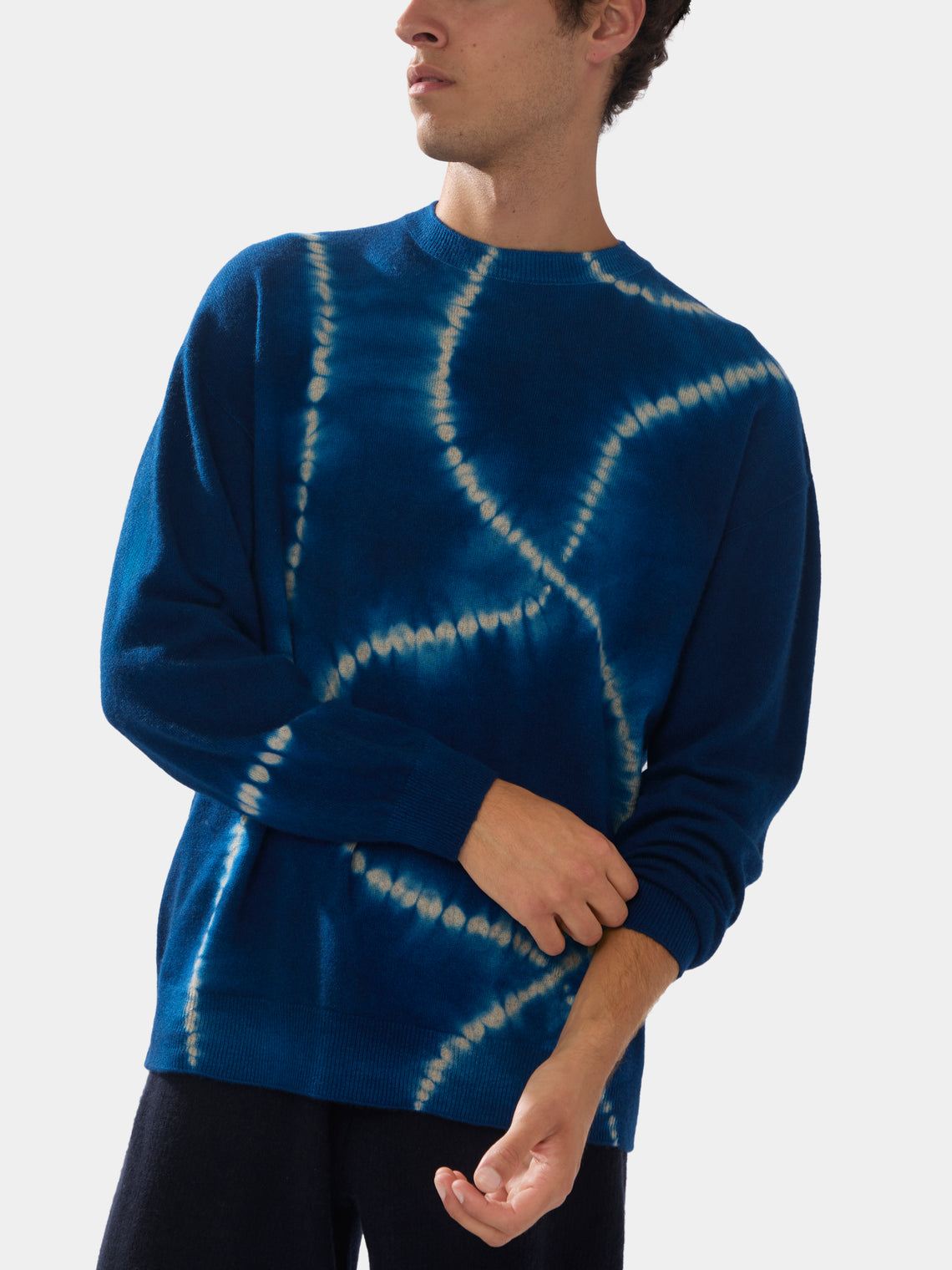 Suzusan - Shibori Cashmere Seamless Wide Crew-Neck Sweater -  - ABASK