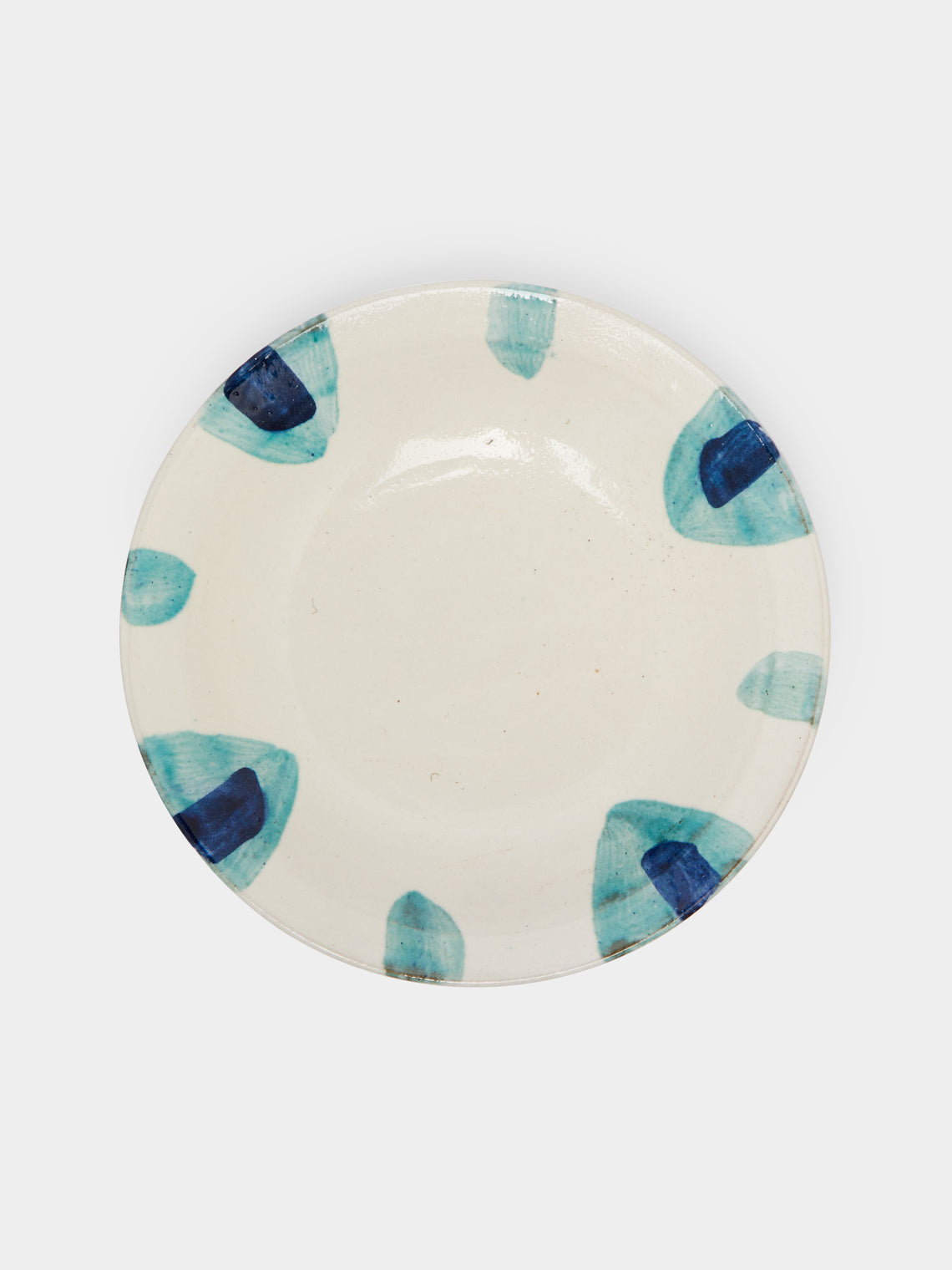 Malaika - Wadi Hand-Painted Ceramic Deep Plates (Set of 4) - Blue - ABASK