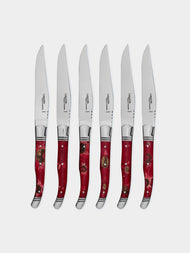 Goyon-Chazeau - Le Thiers Pressed Flowers Resin Steak Knives (Set of 6) -  - ABASK - 