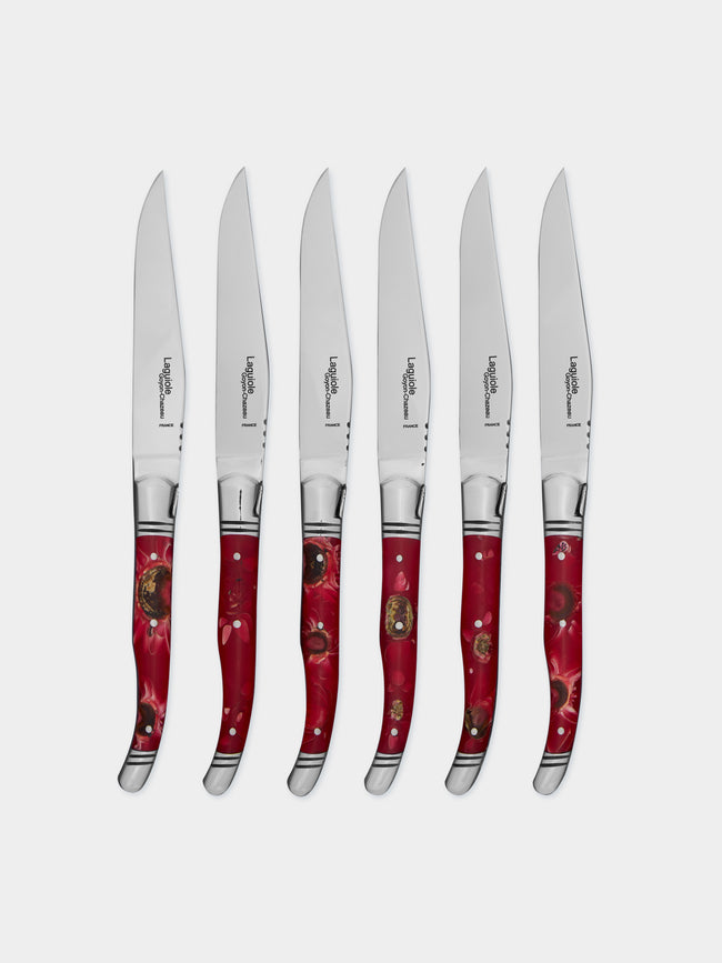 Goyon-Chazeau - Le Thiers Pressed Flowers Resin Steak Knives (Set of 6) -  - ABASK - 