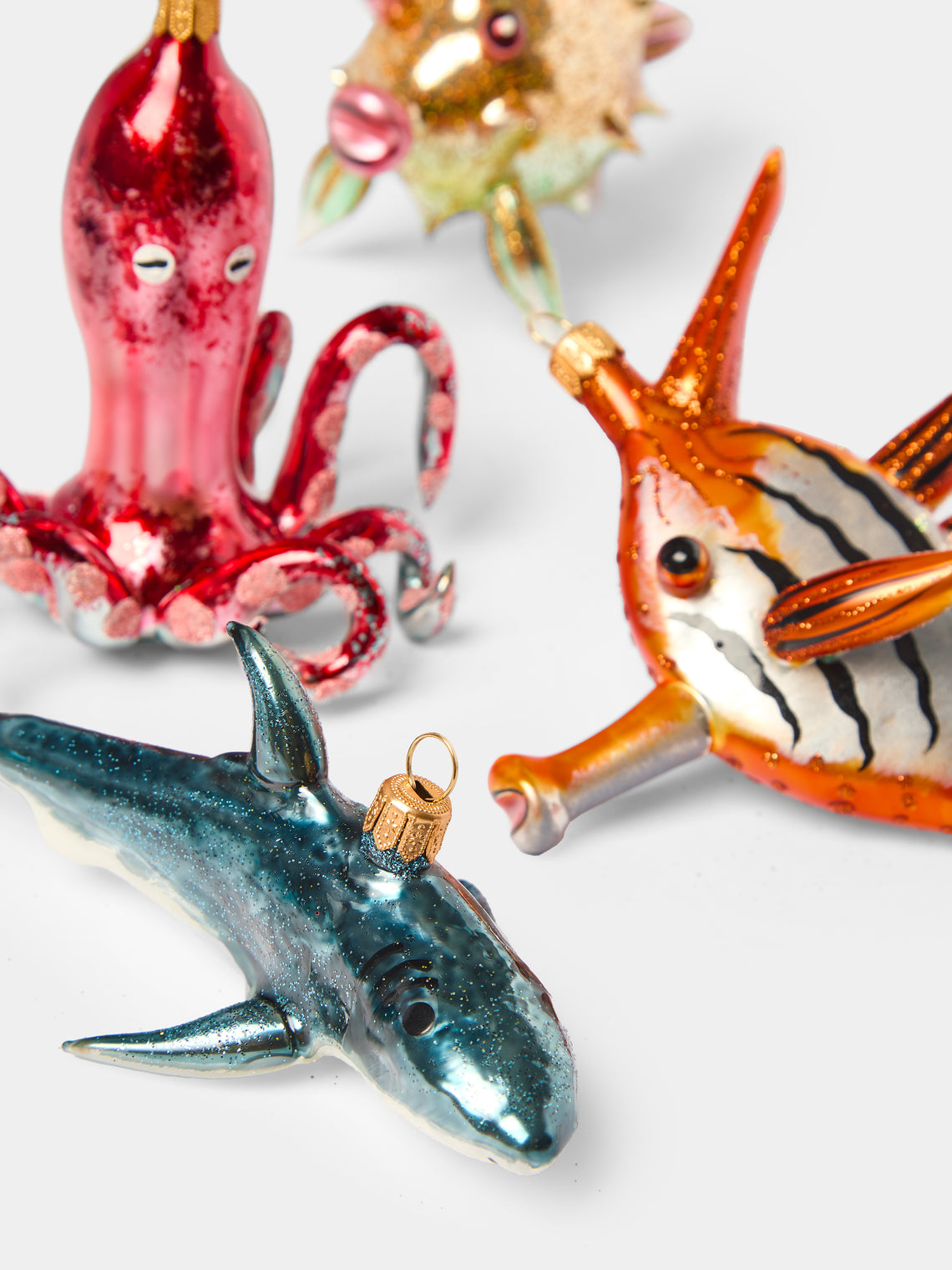 Antique and Vintage - Hand-Blown Glass Sealife Tree Decorations (Set of 6) -  - ABASK