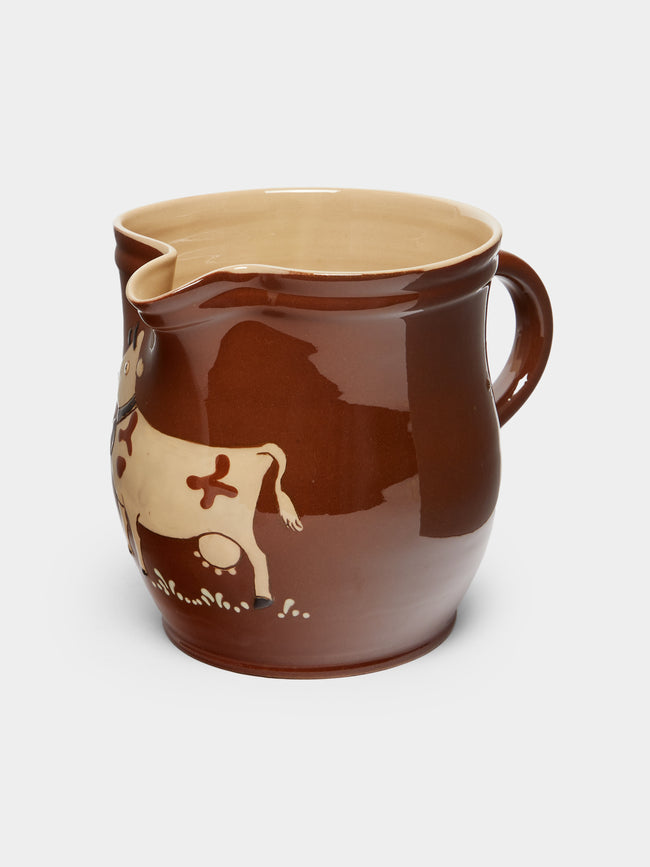 Poterie d’Évires - Cows Hand-Painted Ceramic Rounded Jug -  - ABASK - 