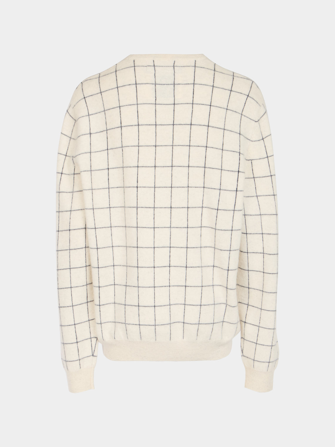 Frenckenberger - Cashmere R-Neck Boyfriend Check Sweater -  - ABASK