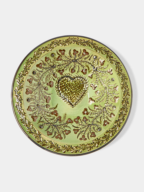 Poterie d’Évires - Hearts Hand-Painted Ceramic Large Breakfast Serving Bowl -  - ABASK - 