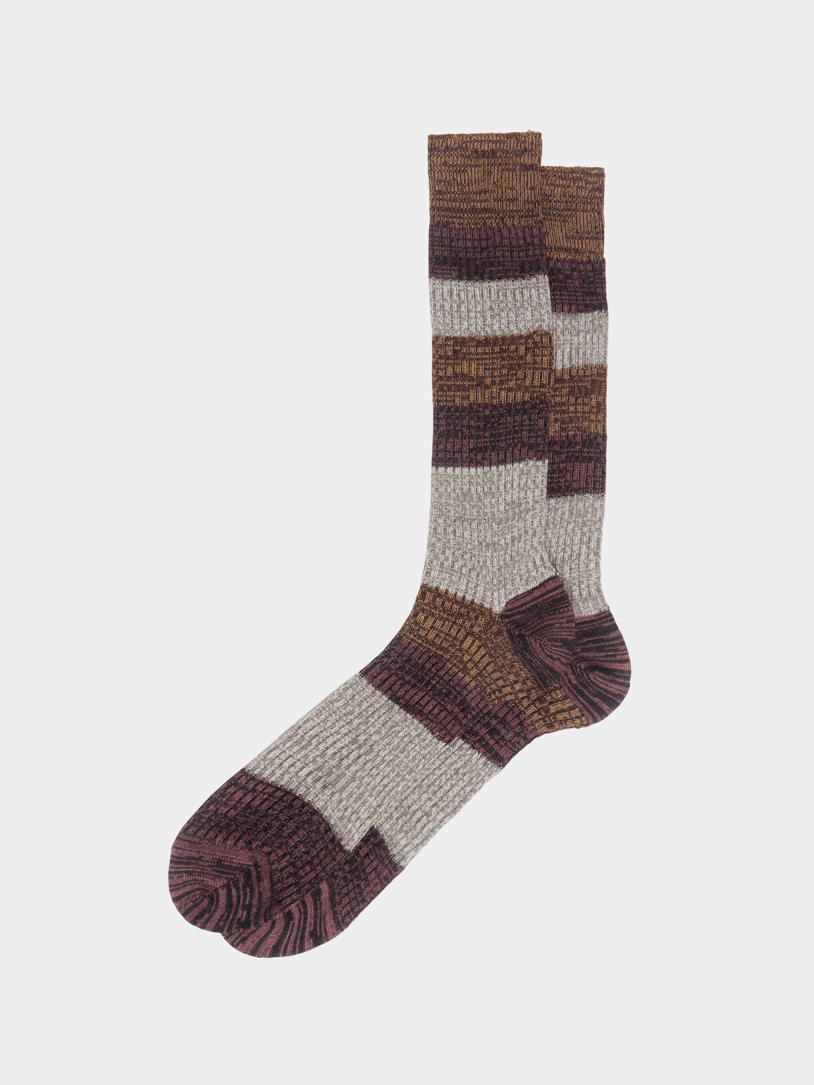 Maria La Rosa - Ribbed Cashmere and Silk Striped Socks | One Size -  - ABASK - 