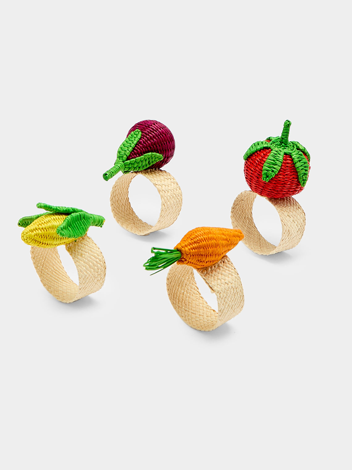 Coro Cora - Thanksgiving Handwoven Iraca Palm Napkin Rings (Set of 4) -  - ABASK