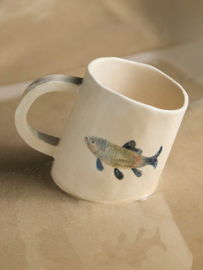 Liz Rowland - Fish Hand-Painted Ceramic Mug -  - ABASK