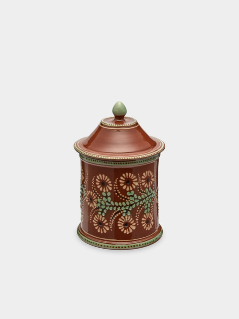 Poterie d’Évires - Flowers Hand-Painted Ceramic Small Lidded Pot -  - ABASK - 