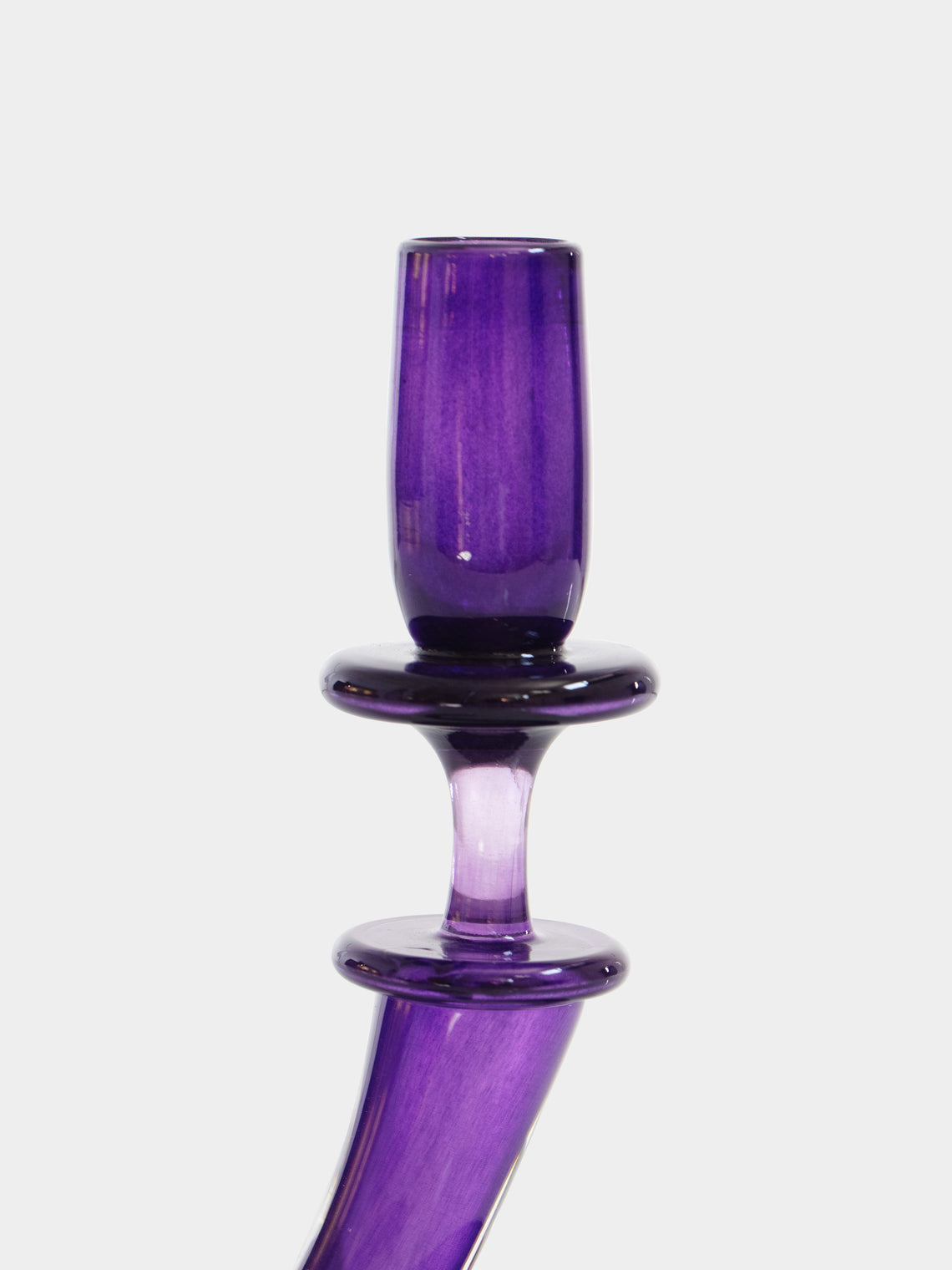 Jeff Zimmerman - Serpentine Hand-Blown Glass Candle Holder -  - ABASK