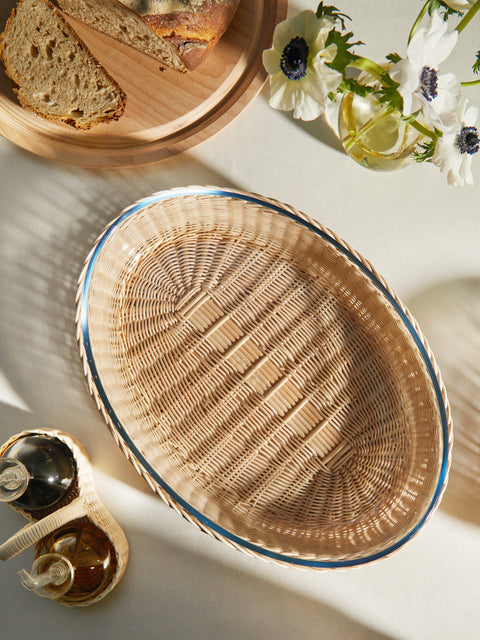 Mila Maurizi - Camelia Handwoven Wicker and Glass Baking Dish -  - ABASK