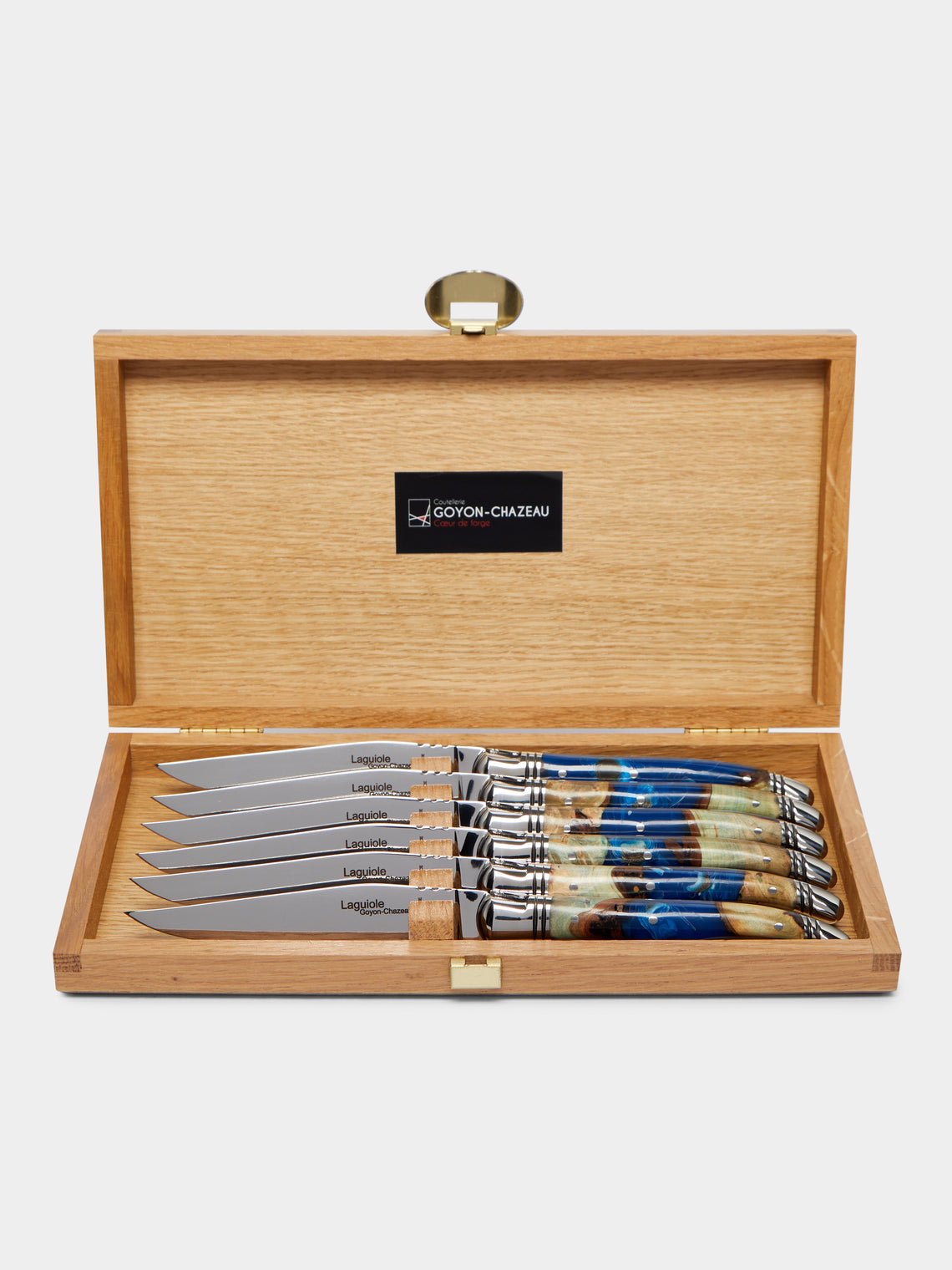 Goyon-Chazeau - Laguiole Pressed Flowers Resin Table Knives (Set of 6) -  - ABASK