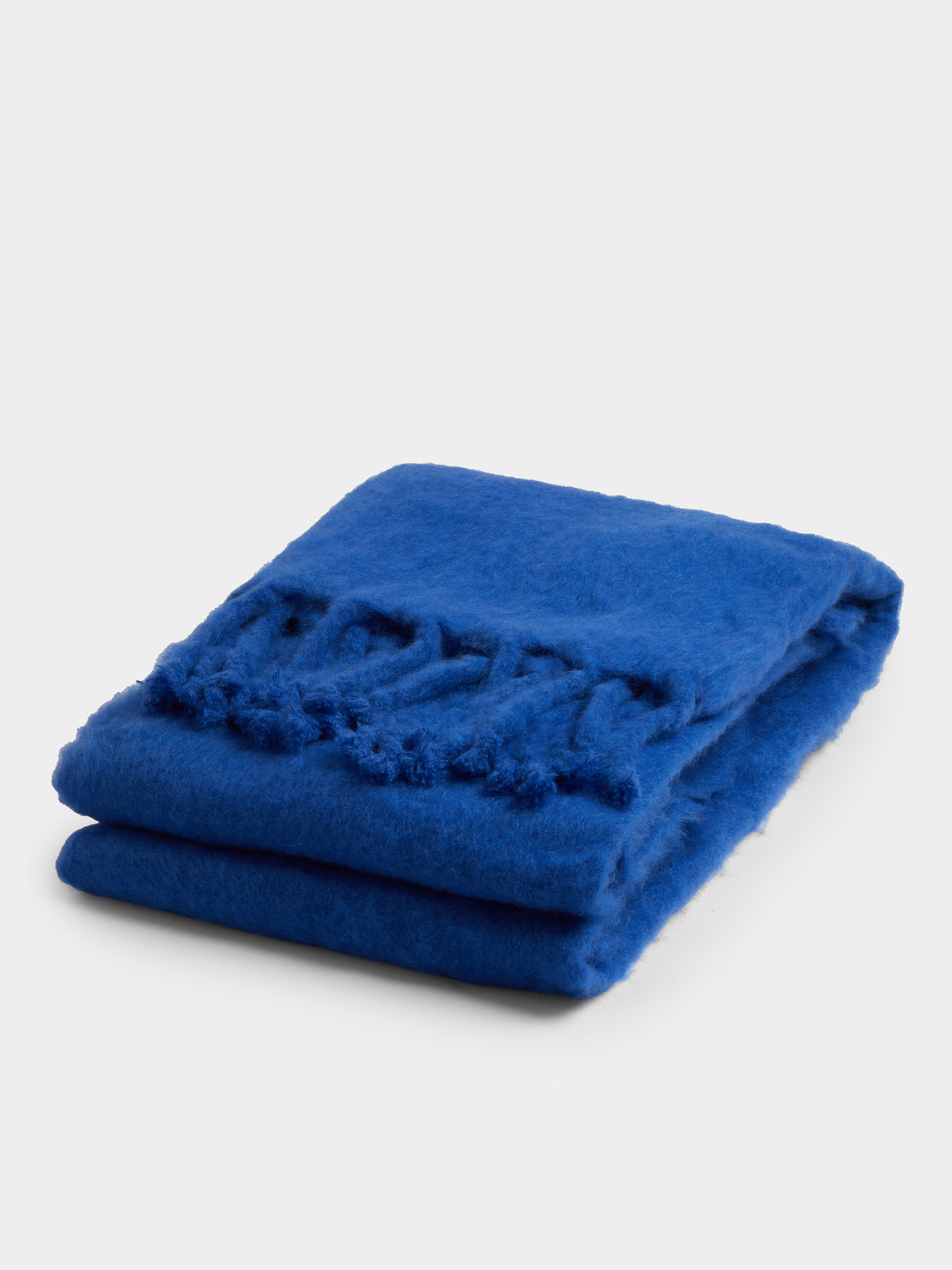 Lena Rewell - Handwoven Solid Mohair Blanket (118in/3m) - Navy - ABASK