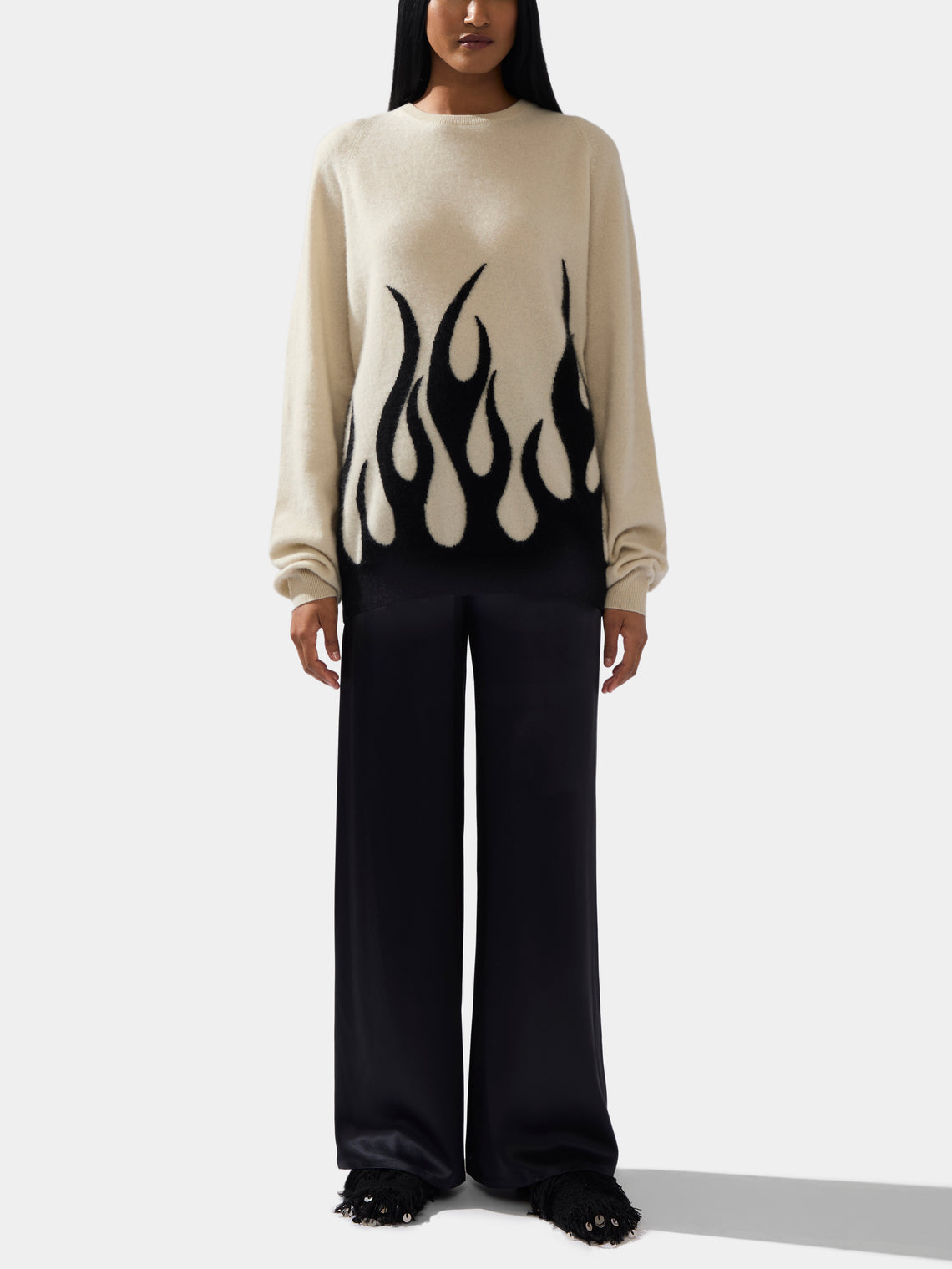 Frenckenberger - Sylvie Fleury Flame Cashmere R-Neck Sweater -  - ABASK