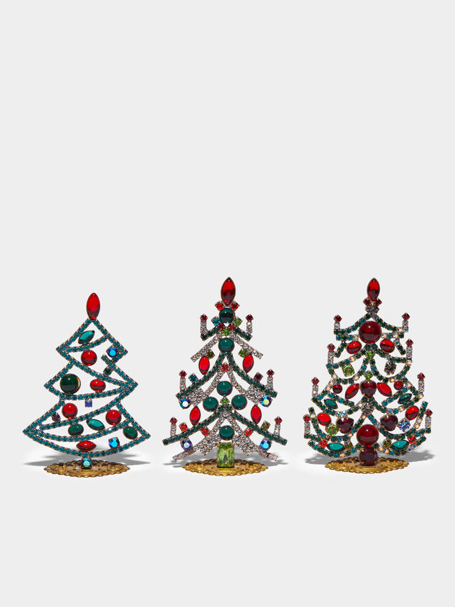 Antique and Vintage - 1930s Czech Jewelled Extra Small Christmas Trees (Set of 3) -  - ABASK - 