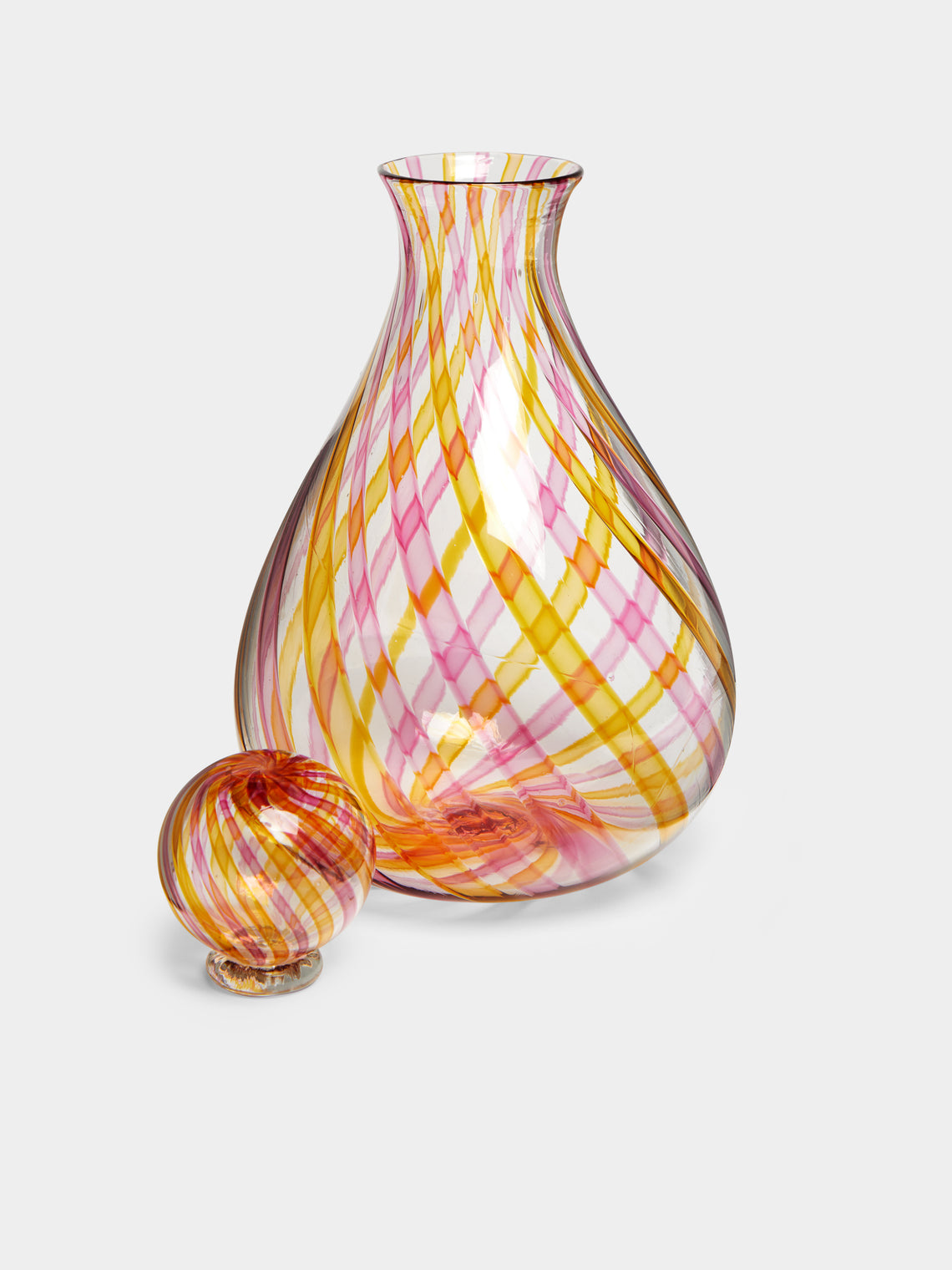 Emsie Sharp - Hand-Blown Glass Striped Decanter -  - ABASK