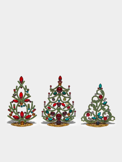 Antique and Vintage - 1930s Czech Jewelled Extra Small Christmas Trees (Set of 3) -  - ABASK - 