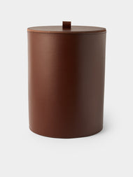 Rabitti 1969 - Orvieto Leather Wastepaper Bin - Brown - ABASK - 