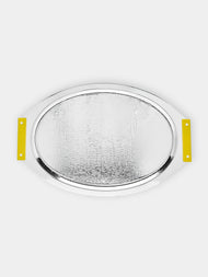 Zanetto - Ebony and Enamelled Silver-Plated Oval Bar Tray -  - ABASK - 