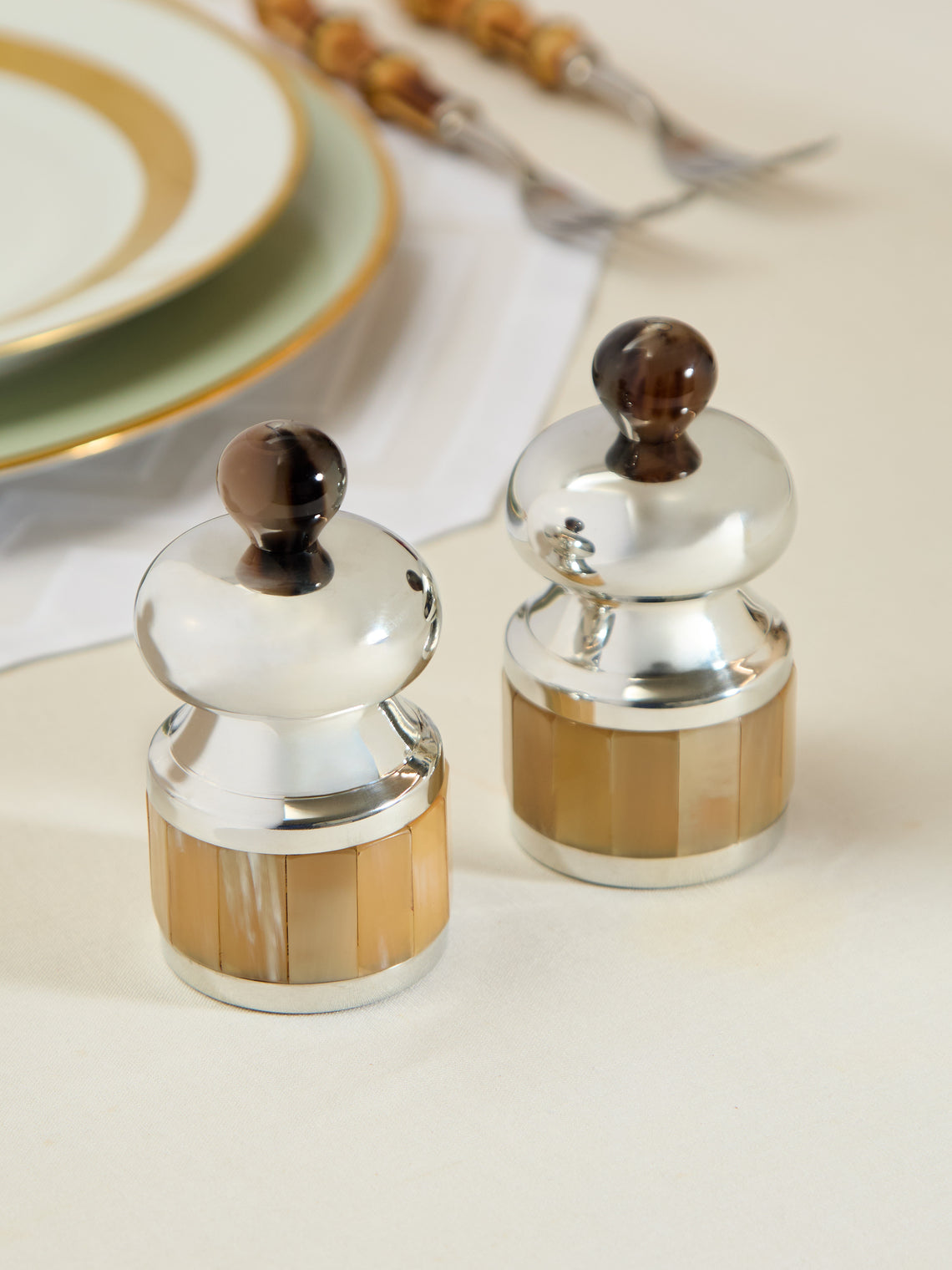 Lorenzi Milano - Zebu Horn Salt and Pepper Mills (Set of 2) -  - ABASK