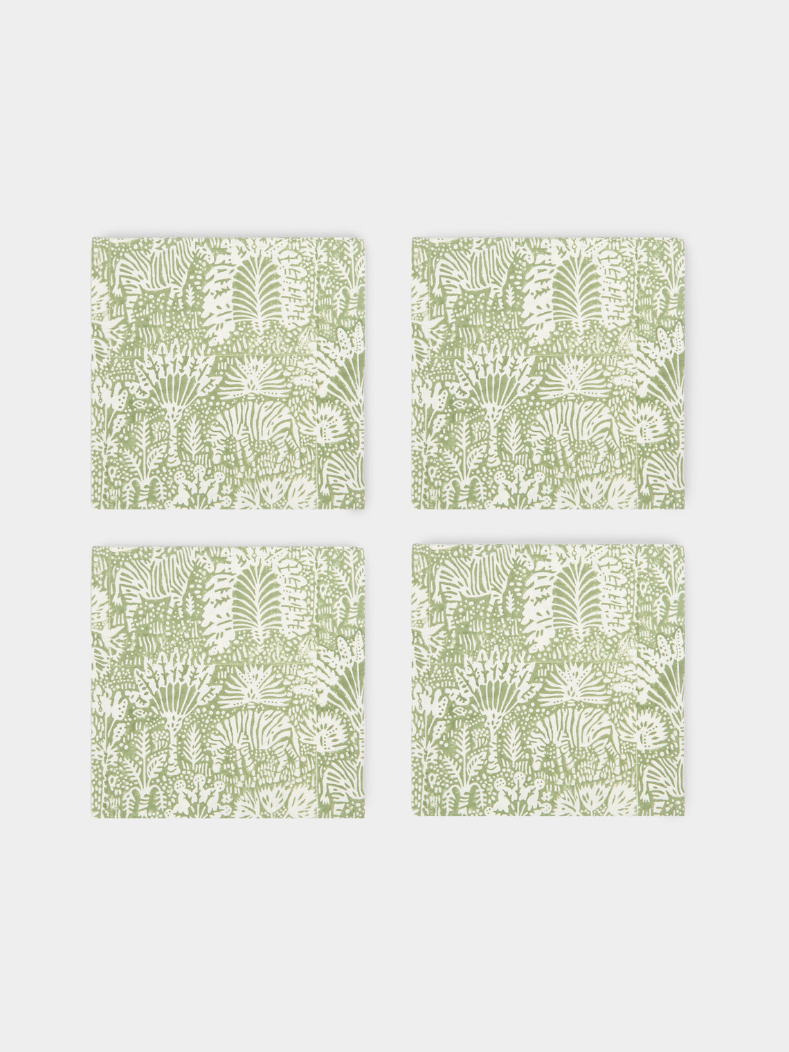 The Table Love - The Savanna Block-Printed Linen Napkins (Set of 4) -  - ABASK