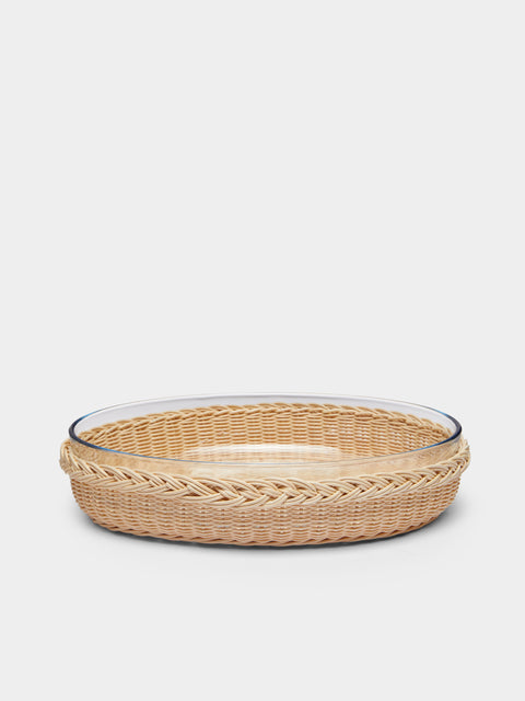 Mila Maurizi - Camelia Handwoven Wicker and Glass Baking Dish -  - ABASK - 