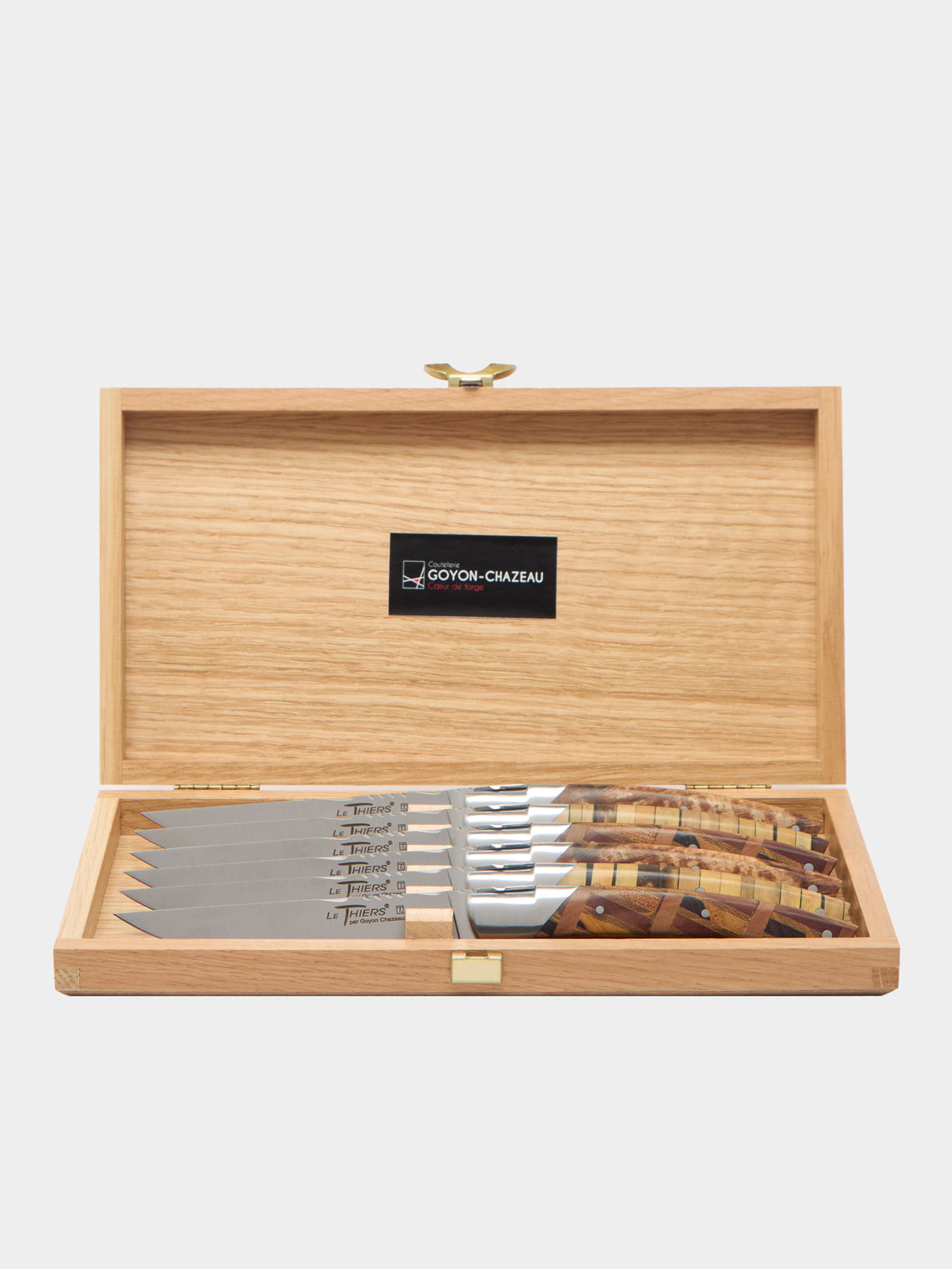 Goyon-Chazeau - Le Thiers Prestige Marquetry Wood Steak Knives (Set of 6) -  - ABASK