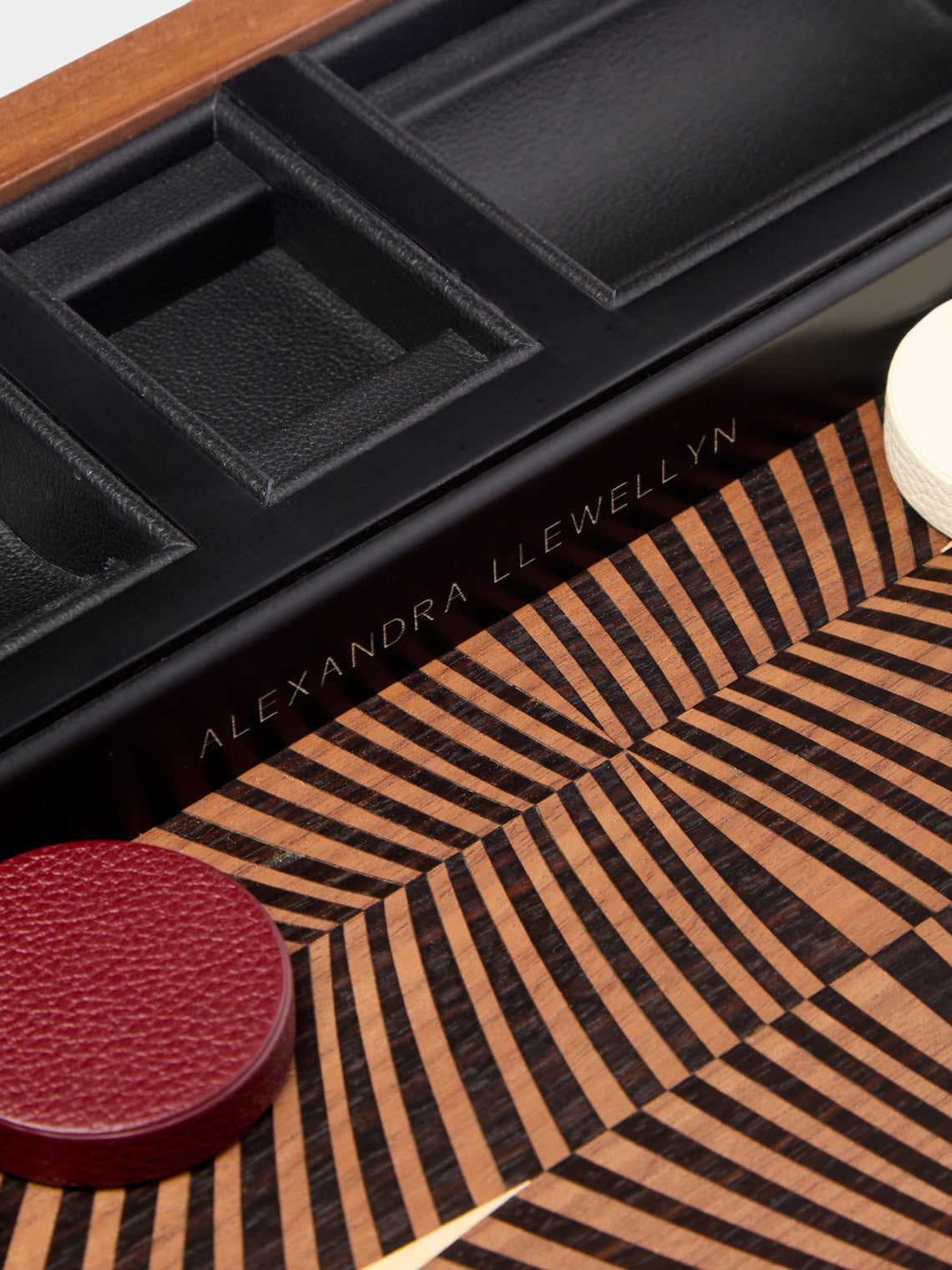 Alexandra Llewellyn - Geometric Walnut Backgammon Set -  - ABASK