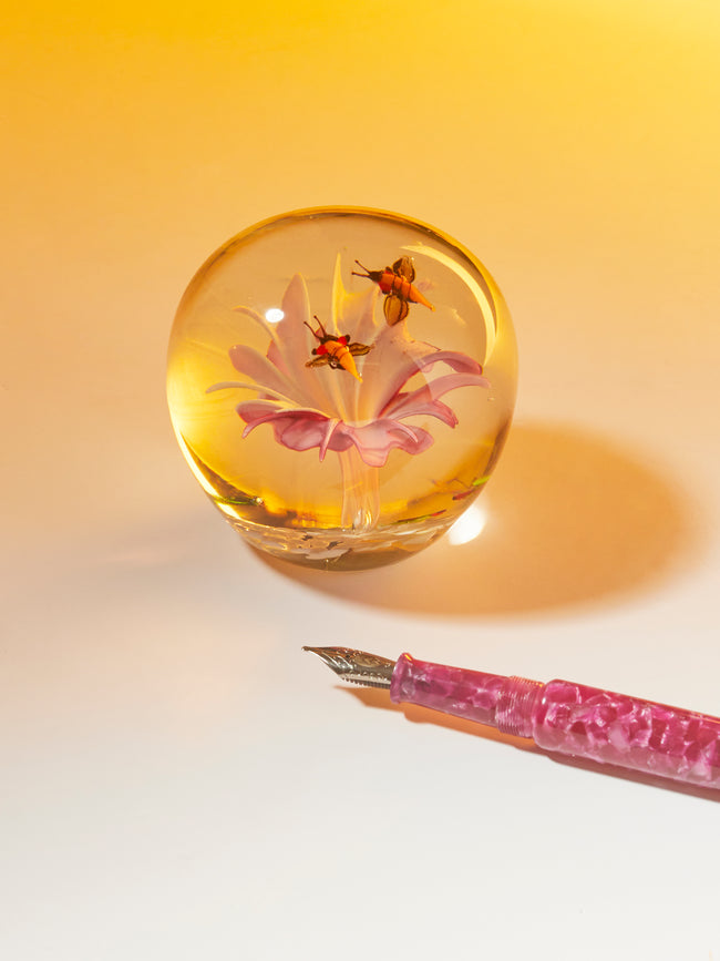 Antique and Vintage - Mid-Century Flower Murano Glass Paperweight -  - ABASK