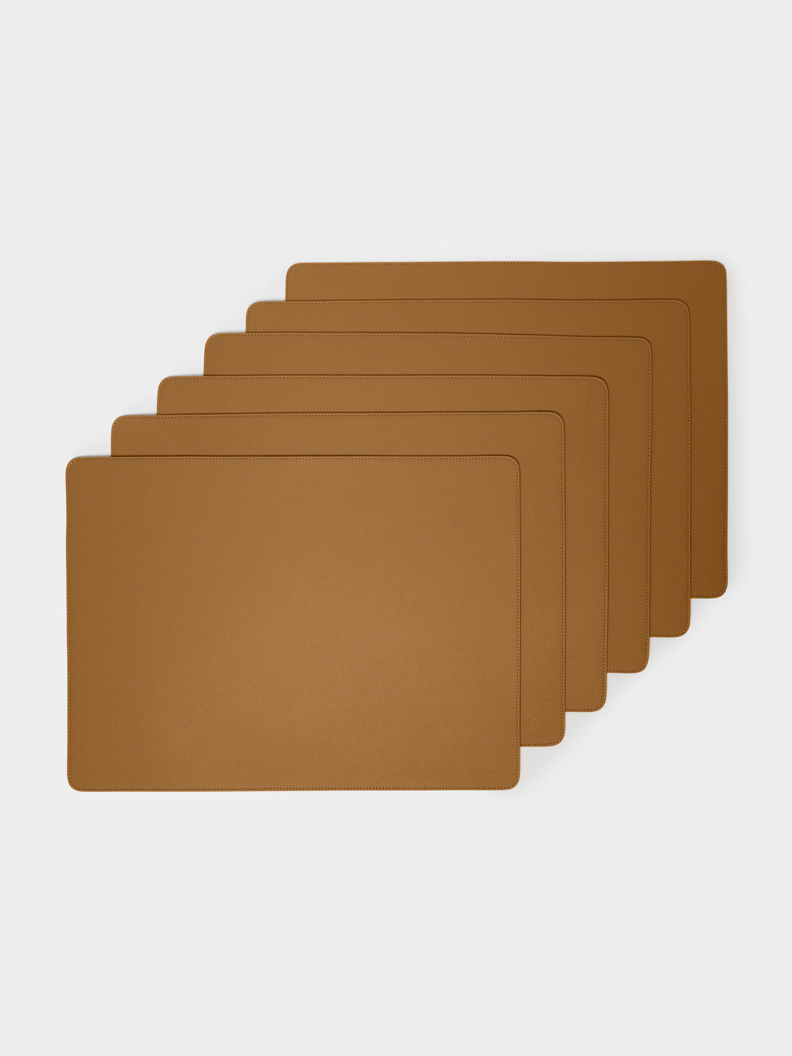 Giobagnara x Poltrona Frau - Leather and Walnut Placemats with Holder (Set of 6) -  - ABASK