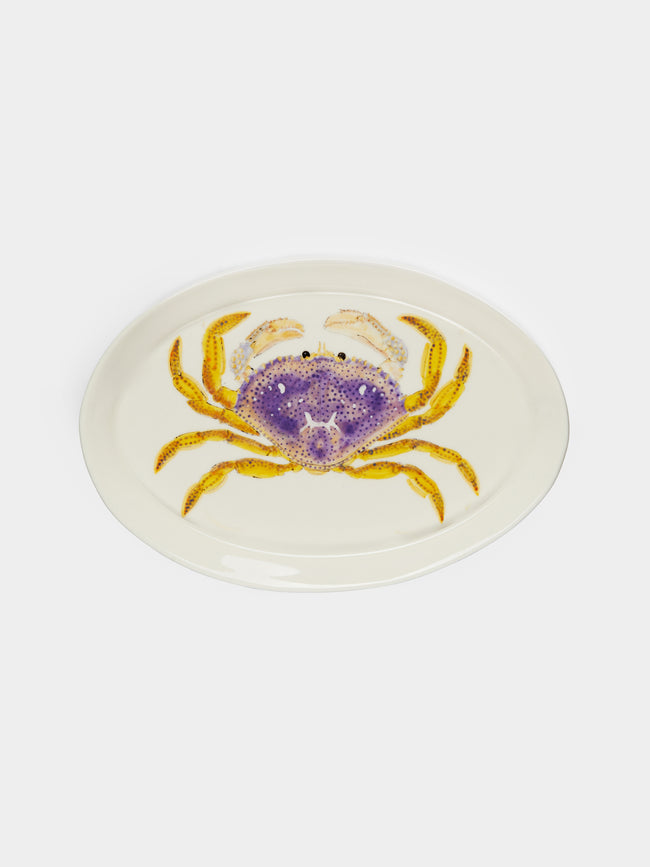Casa Adams - Dungeness Crab Hand-Painted Porcelain Serving Platter -  - ABASK - 