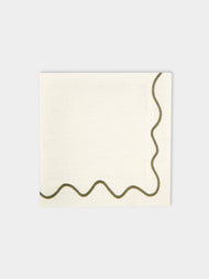 The Table Love - The Squiggle Hand-Embroidered Linen Napkins (Set of 4) -  - ABASK - 