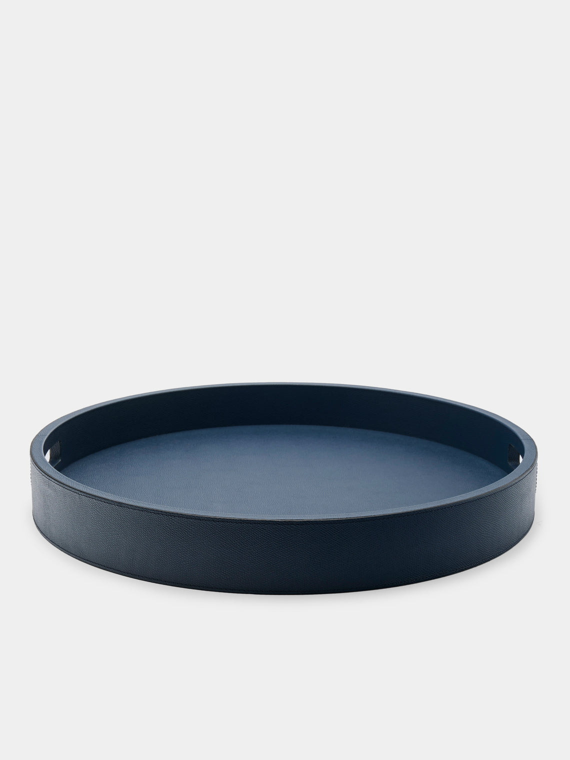 Giobagnara - Polo Leather Round Tray with Handles -  - ABASK