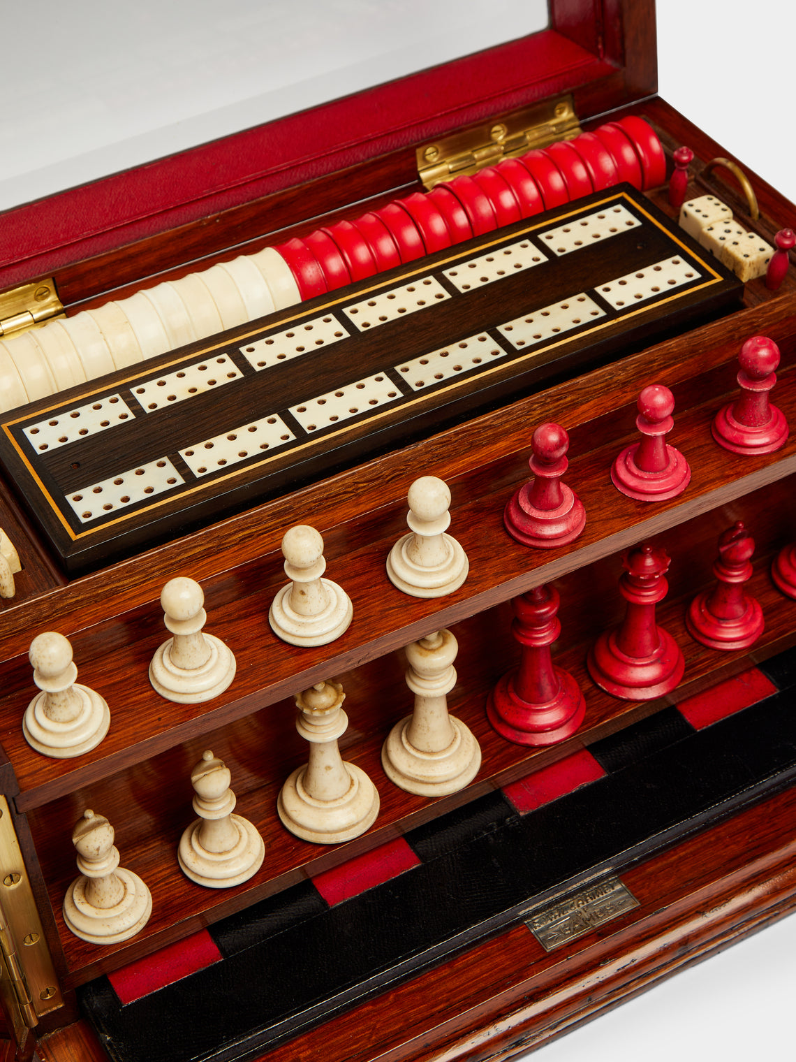 Antique and Vintage - 1889 English Oak Royal Cabinet of Games -  - ABASK
