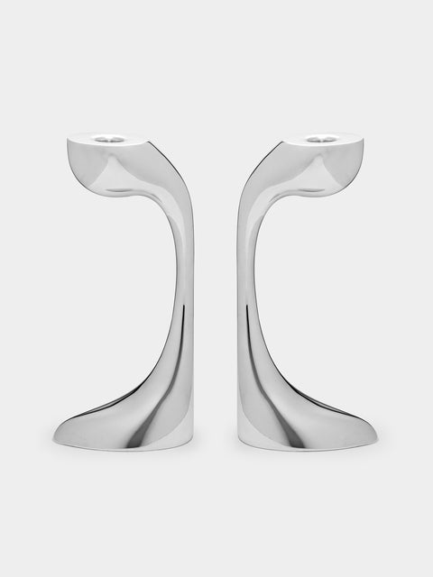 De Vecchi - Petalo Silver-Plated Candlesticks (Set of 2) -  - ABASK - 