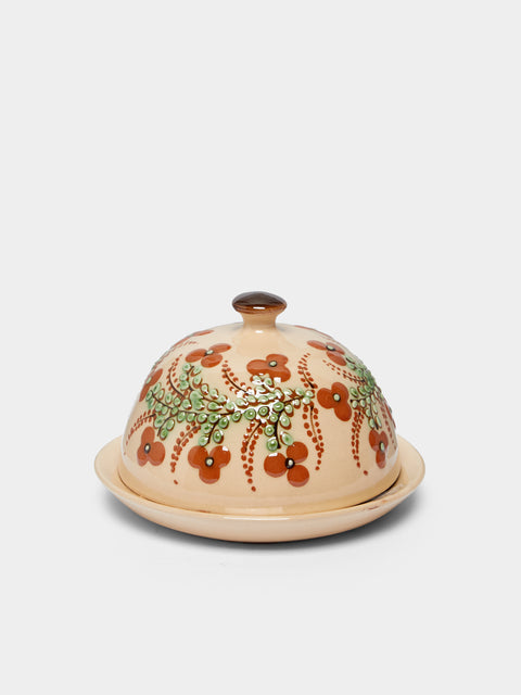 Poterie d’Évires - Flowers Hand-Painted Ceramic Small Butter Dish -  - ABASK - 