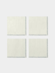 Anut Cairo - Zigzag Hand-Embroidered Linen Napkins (Set of 4) -  - ABASK - 