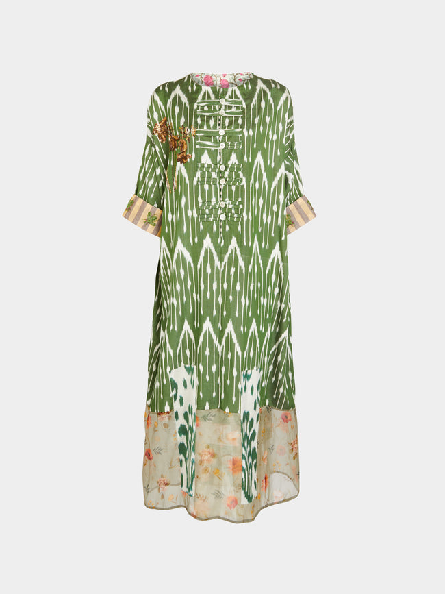 Nazzy Beglari - Hand-Loomed Ikat Silk and Cotton Dress | One Size -  - ABASK - 